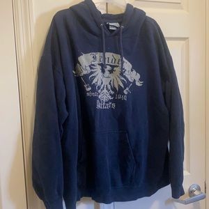 Sweatshirt with drawstring and hoodie